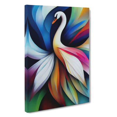 Wondrous Swan Abstract - Wrapped Canvas Print