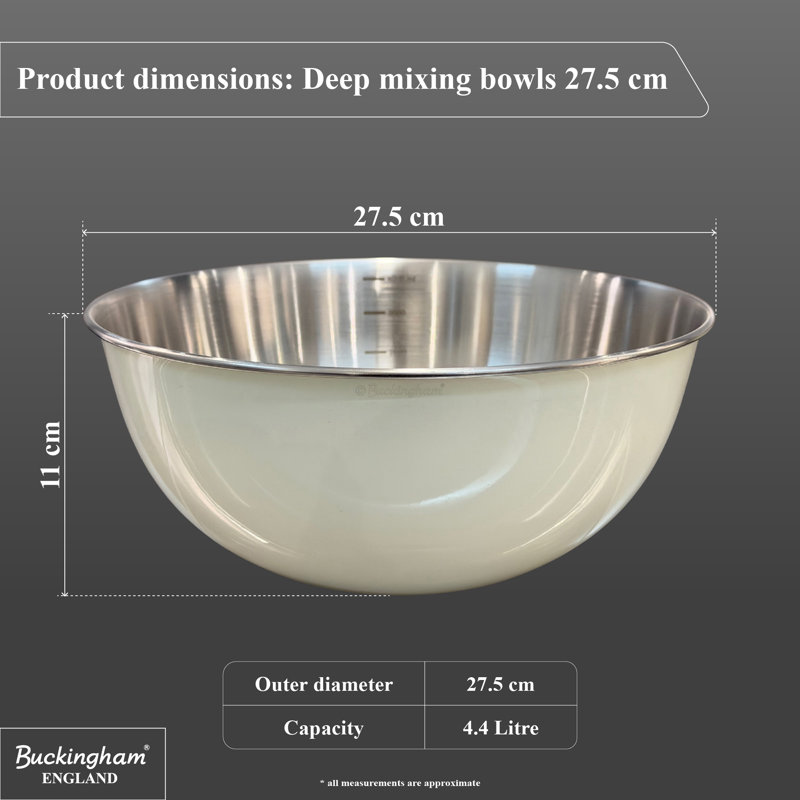 Buckingham Stainless Steel Mixing Bowl, Cream