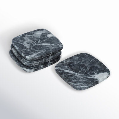 Elphaba Marble Square 4 Piece Coaster Set