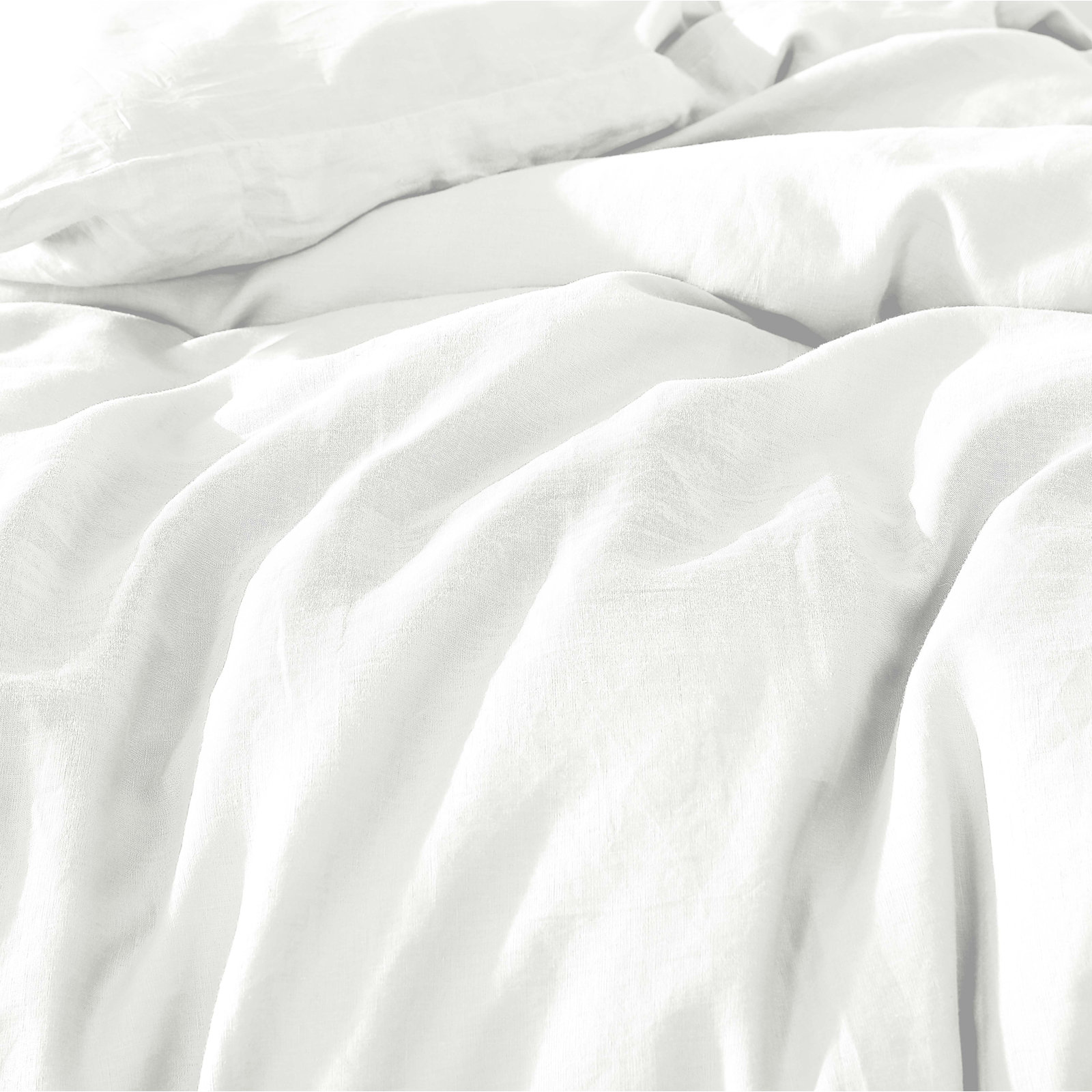 Hilma Linen Comforter Set, Queen Comforter + 2 Standard Shams, White