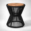 Table d'appoint de patio Atuvhel 48 cm (18,9 po) avec dessus en bois massif, piètement en corde et structure en fer-676625624