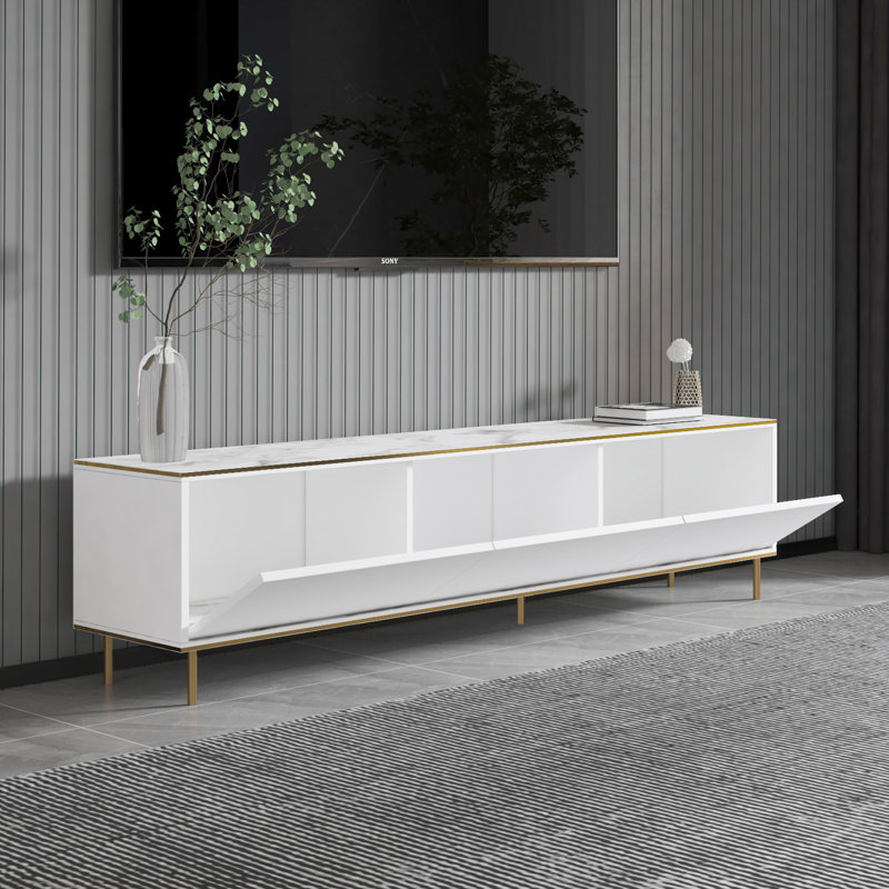 Keikei Unfinished TV Stand, White