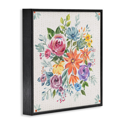 Romantic Floral Motif Framed Giclee Art, design by Jenny Faw