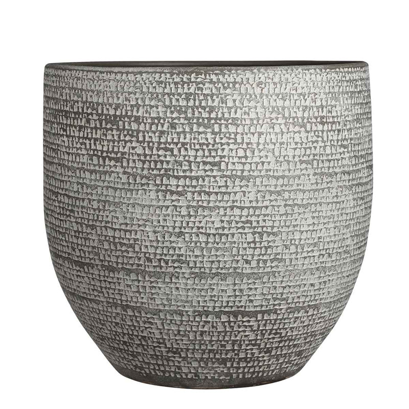 Cecilya Handmade Pot Planter, Dark Grey, 36cm H x 39cm W x 39cm D