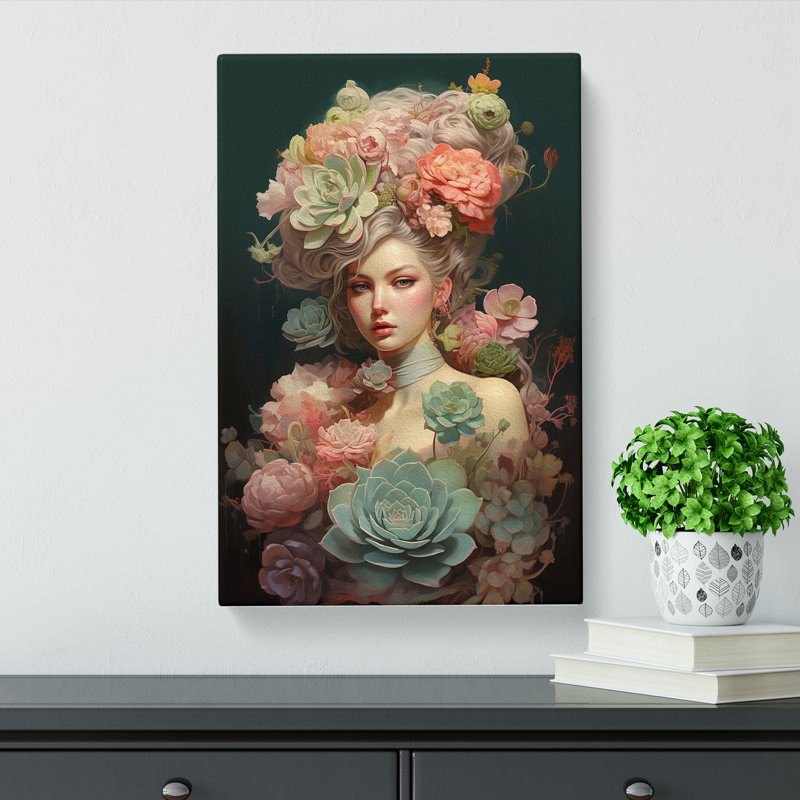 Succulent Romanticism - Wrapped Canvas, 60cm H x 40cm W x 3cm D