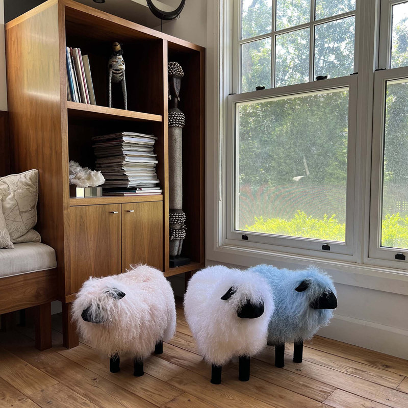 Handmade Tibetan Lamb Sheep Figurine by Outpost Original, Medium, Baby Blue