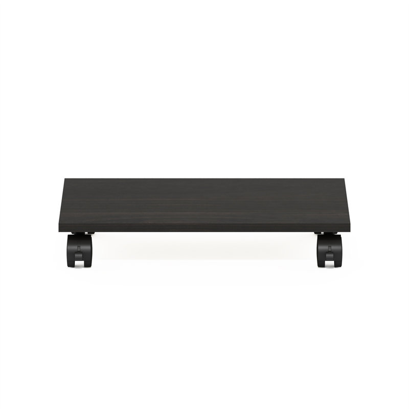 Espresso Particle Board Under Desk CPU and Printer Holder with Wheels