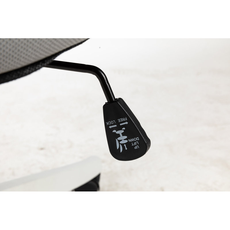 Chaise de bureau mi-tâche avec accoudoirs relevables, Gris