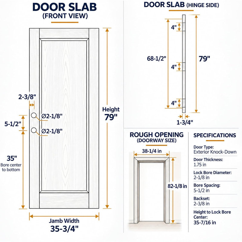 36"x80" Fiber Reinforced Panel Door,Right Hand Inswing,Black,Exterior Entry Door,6-Lite Low-E Glass,2-Panel Craftsman,Brush FRP Door,Through Color Finish,for Home Entrance
