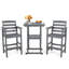 Ensemble de 3 chaises de bar et table Adirondack d'extérieur-297635029
