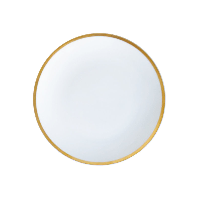 Golden Edge Bone China Salad/Dessert Plate
