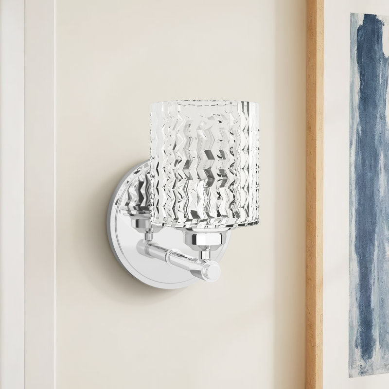 Adelle Kensley 1-Light Armed Sconce, Chrome
