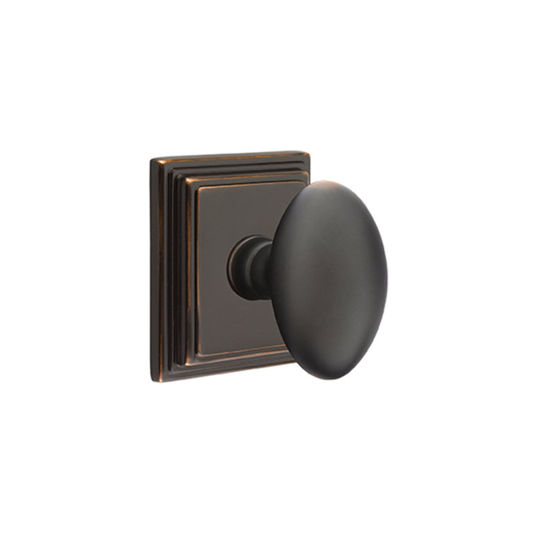 Passage Egg Knob with Wilshire Rose, Oil Rubbed Bronze