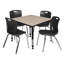 Ensemble de table de salle à manger et de chaises Kee Square-73412846-73412849
