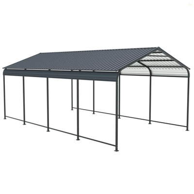 12 X 21 FT Carport, Heavy Duty Carport With Galvanized Steel Roof And Frame, Metal Carport Large Garage For Driveway Car, Truck (W540S00058)