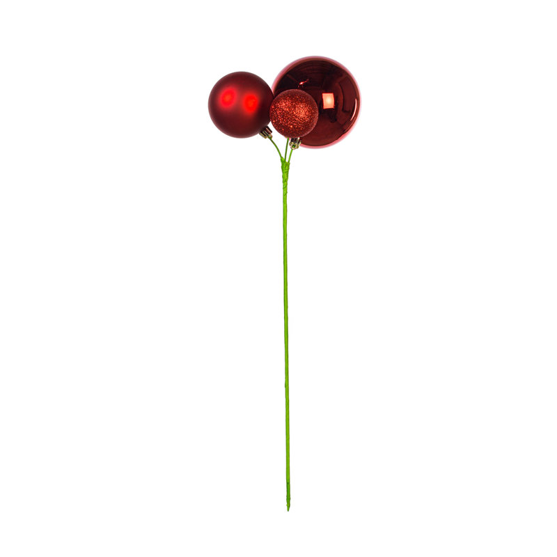 Ornement en forme de boule 18 po, 3 par sac, Rose