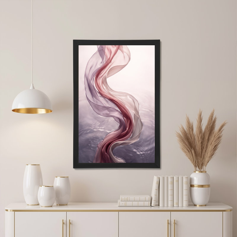 Art mural sur toile rose et mauve, H 24 po x l 16 po