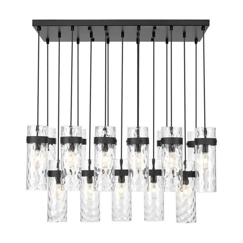 Lustre linéaire à 17 lumières Lansford, Noir mat