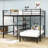 Adelline Kids Full Over Twin Metal Bunk Bed with Built-in Desk and Shelves-88075670