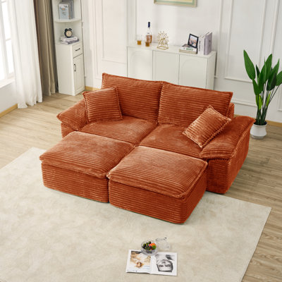 Canapé modulaire Boneless avec repose-pieds sans assemblage
