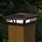 Cambridge Solar Powered Integrated LED Metal Fence Post Cap 6" x 6" with Base Adapter Included-38377937
