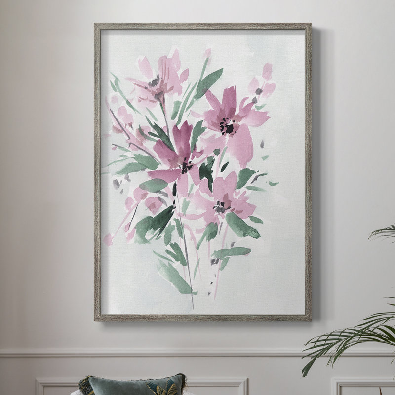 Posy Blooms IV Framed Print - Solid Wood, 11" H x 9" W