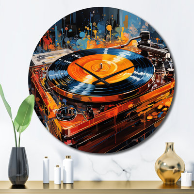 Vinyl Record Rhythm Resonance I Metal Wall Clock