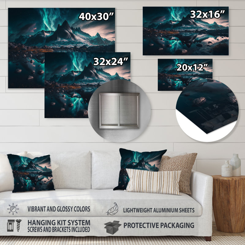 Décoration murale aurore, H 12 po x l 20 po x P 1 po