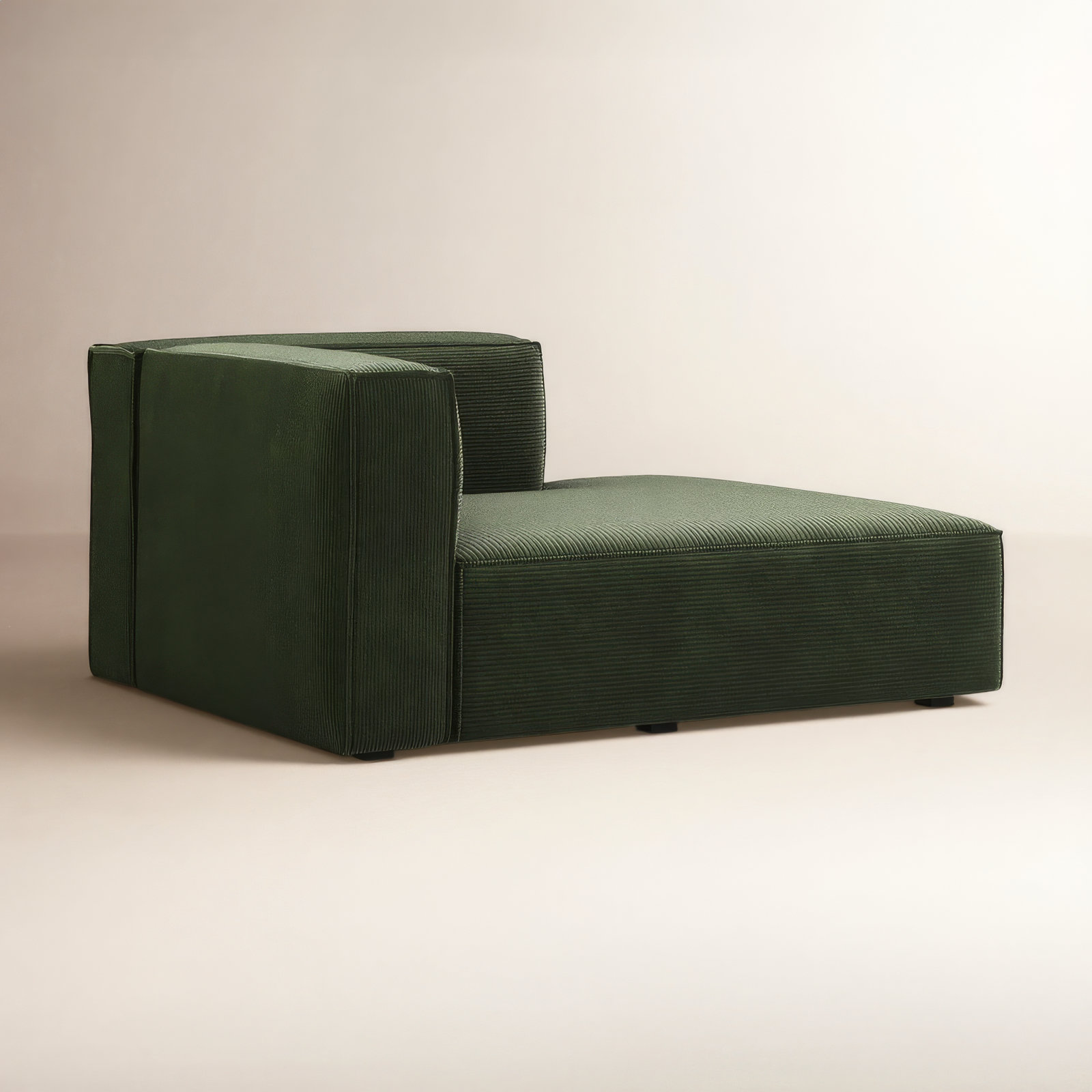 Shonnard Upholstered Chaise Lounge, Left Hand Facing, Olive Green Performance Corduroy
