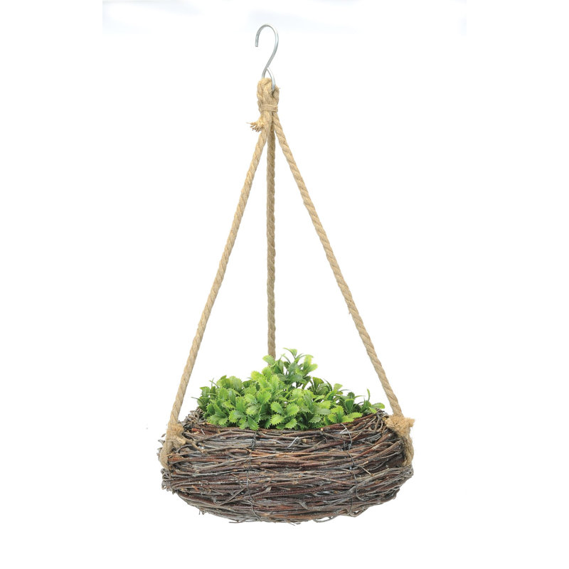 Pot à fleurs suspendu en osier Arkema