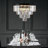 24" Modern 9 - Light Dimmable Tiered Chandelier with Crystal Accents