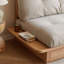 Canapé surdimensionné en bois massif, canapé long et droit, canapé en lin de coton blanc gravier, structure en bois de chêne rouge, salon, bureau à domicile, canapé en bois massif