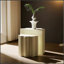 Ensemble de 2 tables d'appoint avec bords ondulés, conception en fibre de verre durable pour les salons et les chambres modernes, aucun assemblage requis