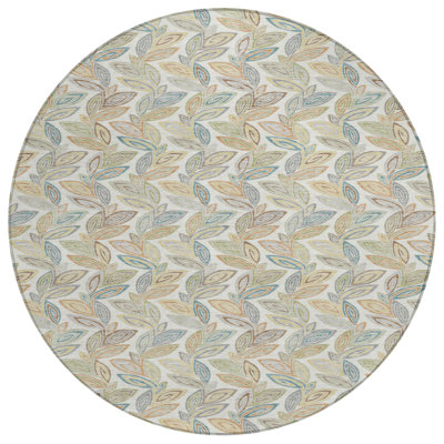 Machine Washable Indoor/Outdoor Chantille ACN2557 Botanical Rug