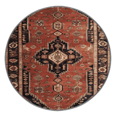 Machine Washable Turkish Brown Area Rug