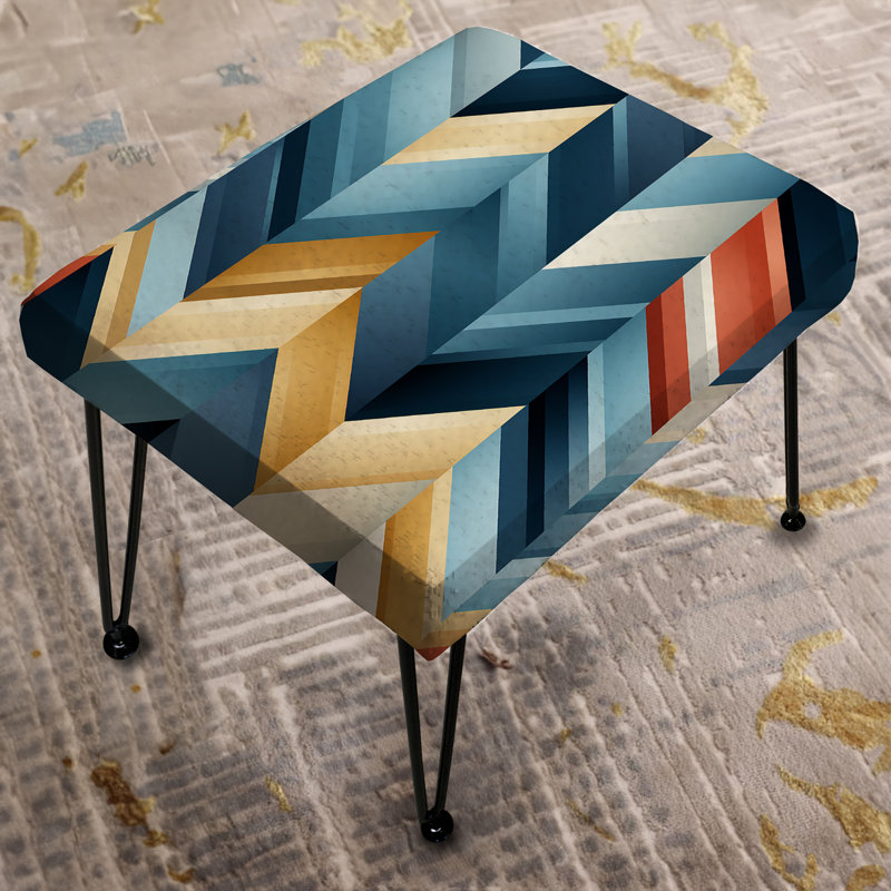Chevron bleu et doré à motif géométrique rectangulaire