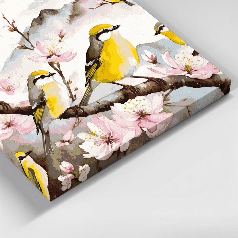 Oiseaux japonais, H 16 po x l 20 po