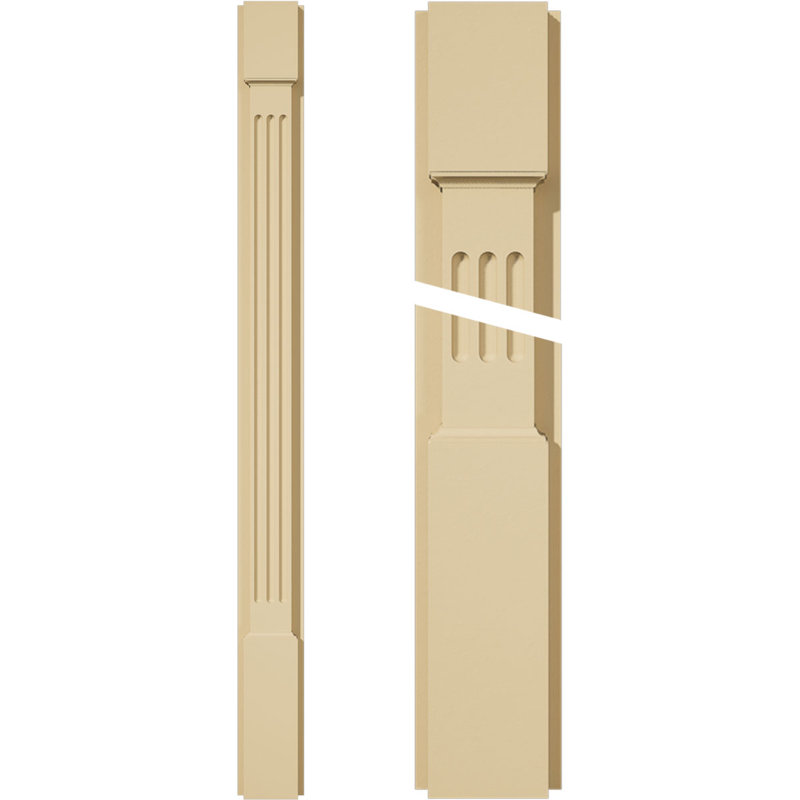Pilastre en uréthane Signature avec majuscule et base, brun clair apprêté (la paire), 4 po x 48 po x 2 po, Standard