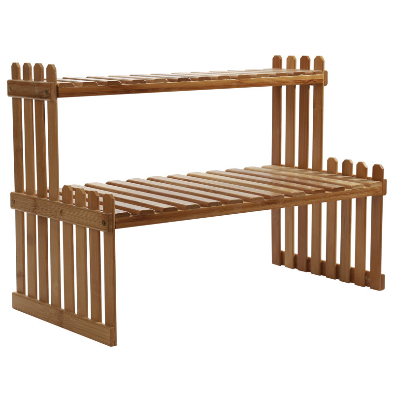 Ashendon Bamboo Wood Tiered Desk Organiser