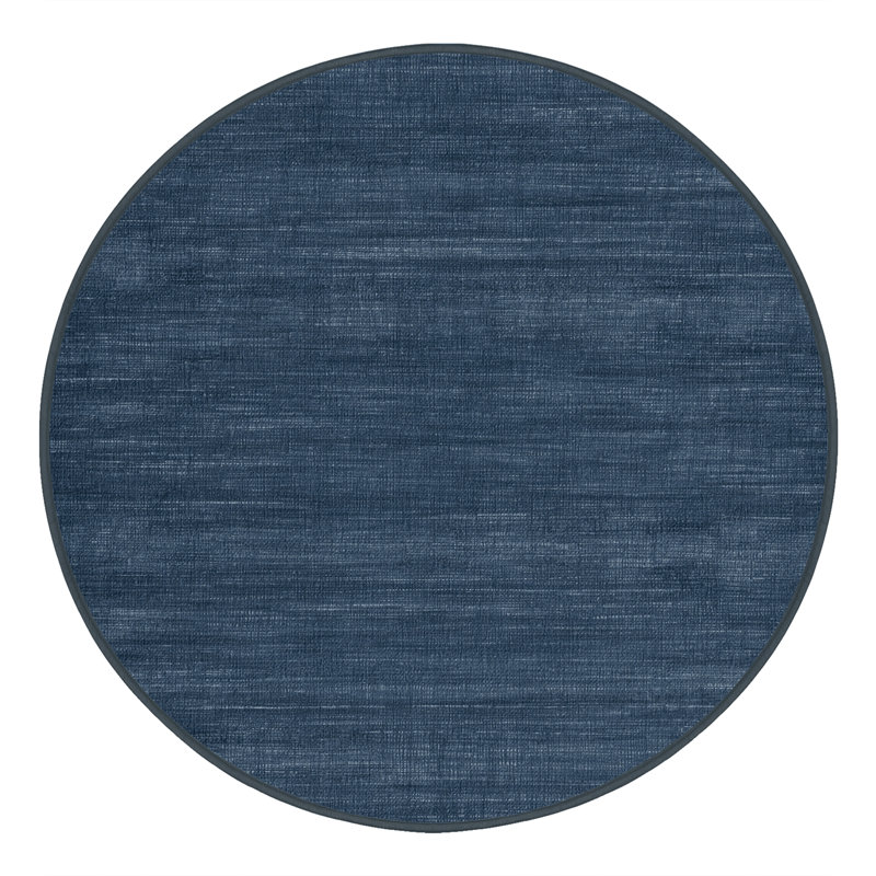Machine Washable Solid Gray Area Rug, Round 8'