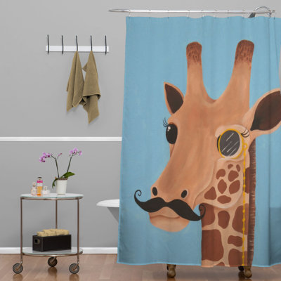 Rideau de douche simple Trinety Gentleman Giraffe