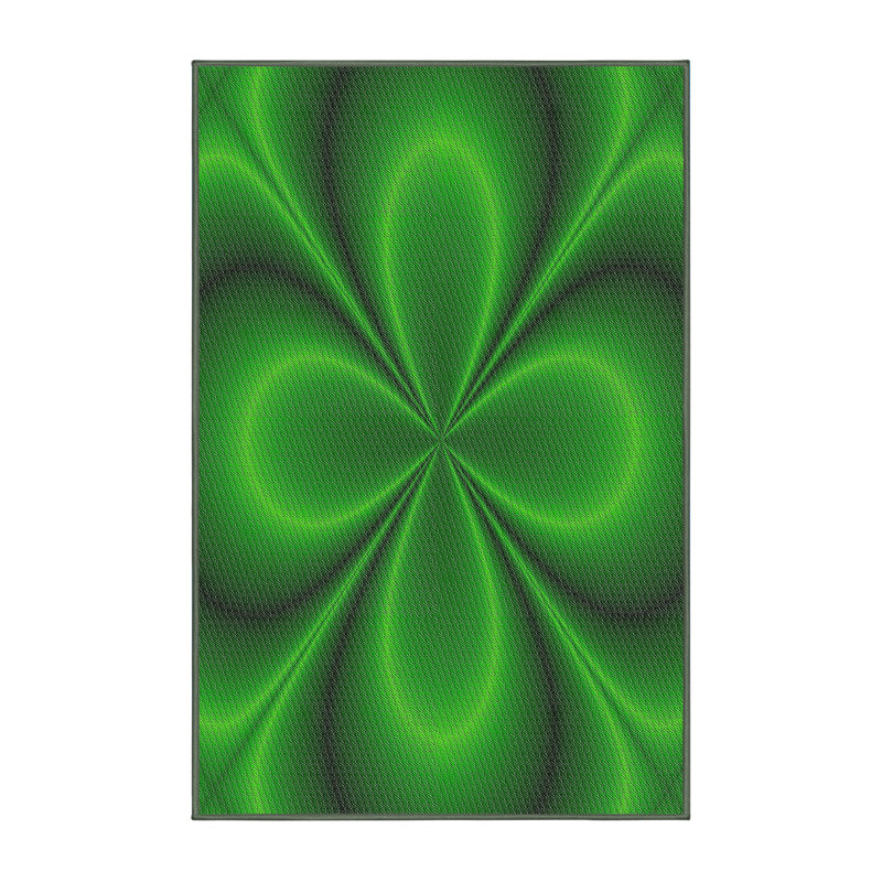 Tapis vert/bleu de mer à motifs, Rectangle 5 pi x 8 pi