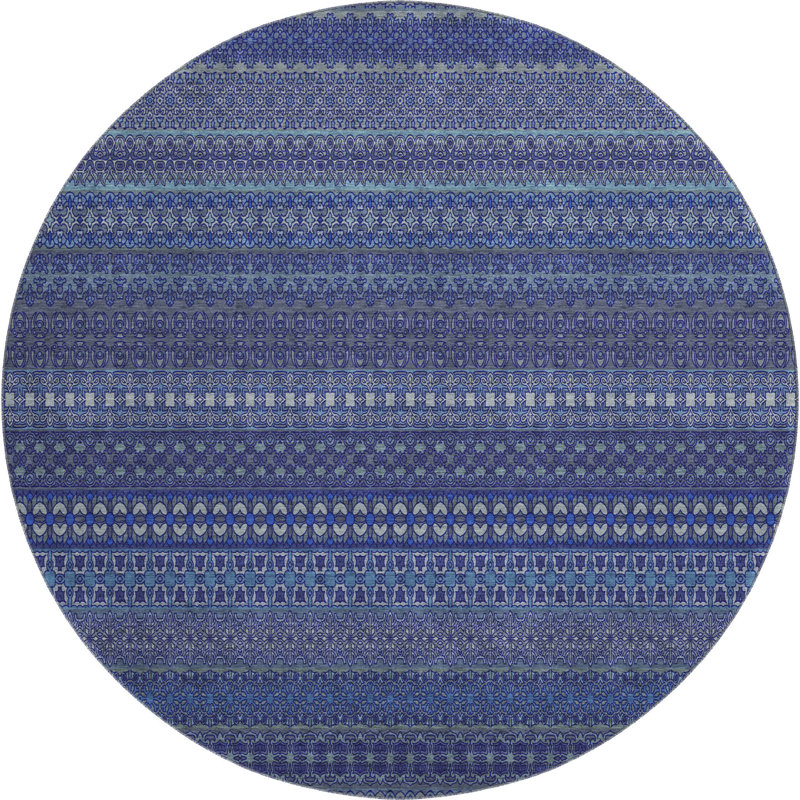 Premium Machine Washable Cerrito AMF527 Navy, Round 8'