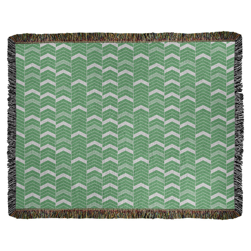 Couverture en coton tissé Rhonda, l 50 po x L 60 po, Vert
