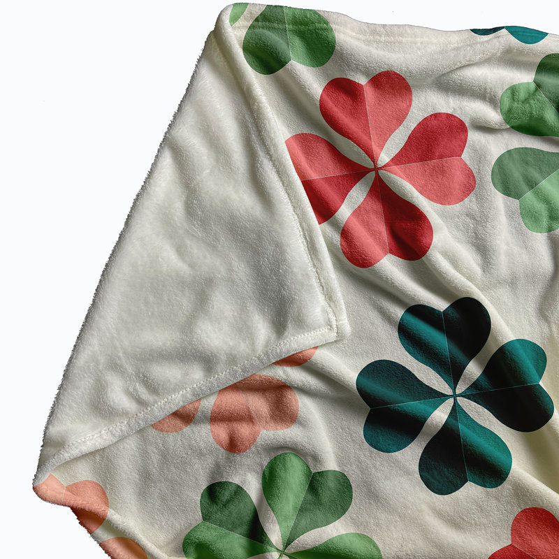 Bissonnette Throw Blanket, W152 x L203cm, Green/Pink/Red/Blue
