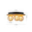 3-Light Glass Goble Wooden Round Flush Mount-364484095