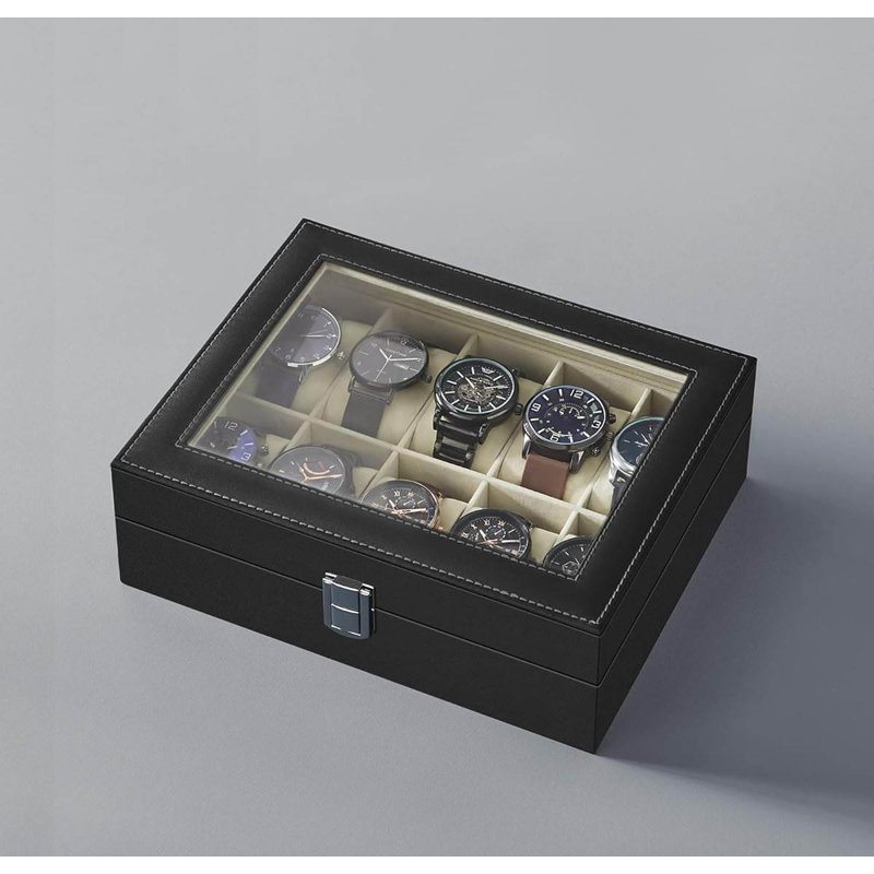 Watch Box +, Black/Greenish Beige