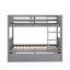 Lit superposé double polyvalent gris avec lit gigogne simple - Taille de style personnalisable dans les meubles de chambre à coucher-1365031763