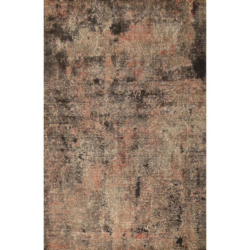 Distressed Look Abstract Area Rug 5x8