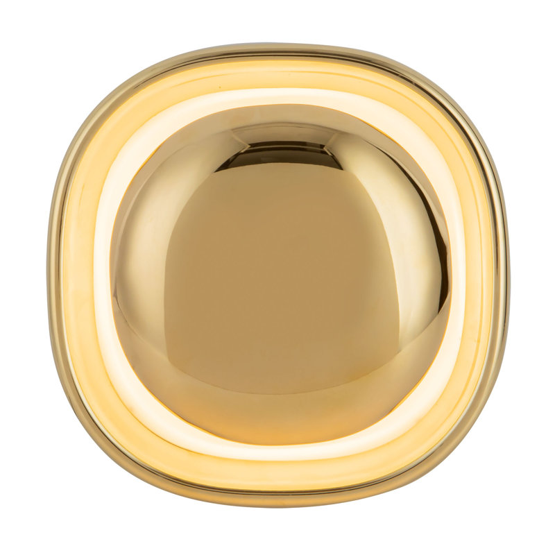 Pebble 8-in Silver dimmable LED Wall Sconce, Brass
